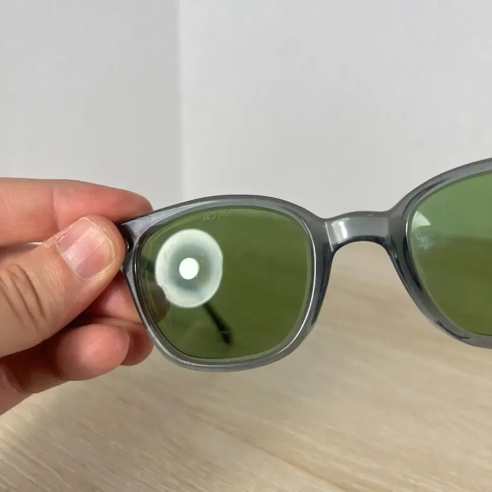 Vintage RARE! American Optical Horn-Rimmed Sunglasses Gray Clear Green Lenses
